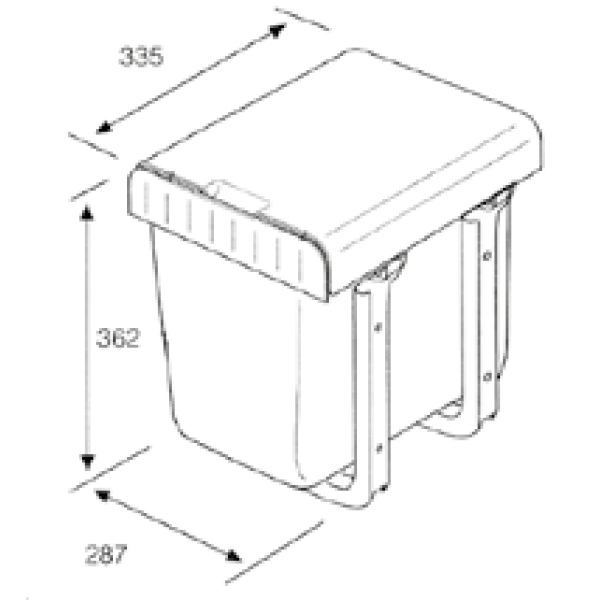 Contenedor ecológico 1x16lt sin frontal - Imagen 2