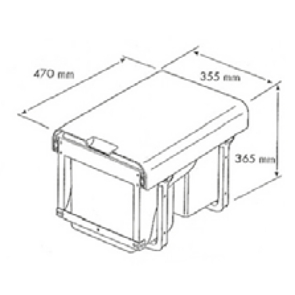 Contenedor ecológico 2x16lt con frontal - Imagen 3